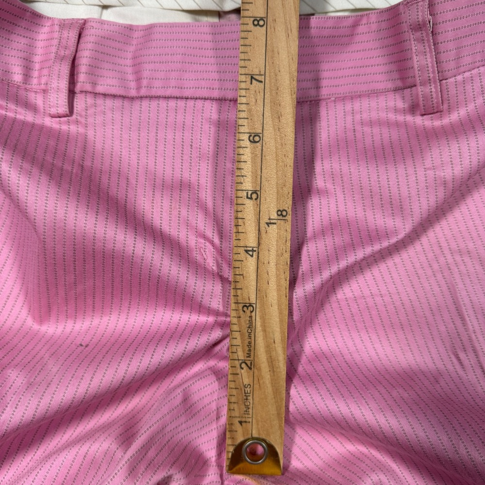 Vintage Y2K Express Editor Pants Womens 0 Pink Pinstripe Low Rise Flare Career - Picture 6 of 8
